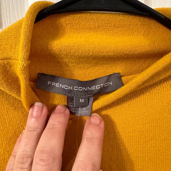 Women's French Connection Mustard Yellow Roll Neck Jumper/Sweater. Size M. NWT. - Picture 6 of 8